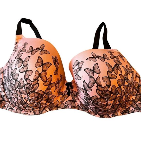 Torrid Curve 40D Perfect T-Shirt Bra & L Second Skin Panty Set Pink Butterfly - Picture 3 of 9